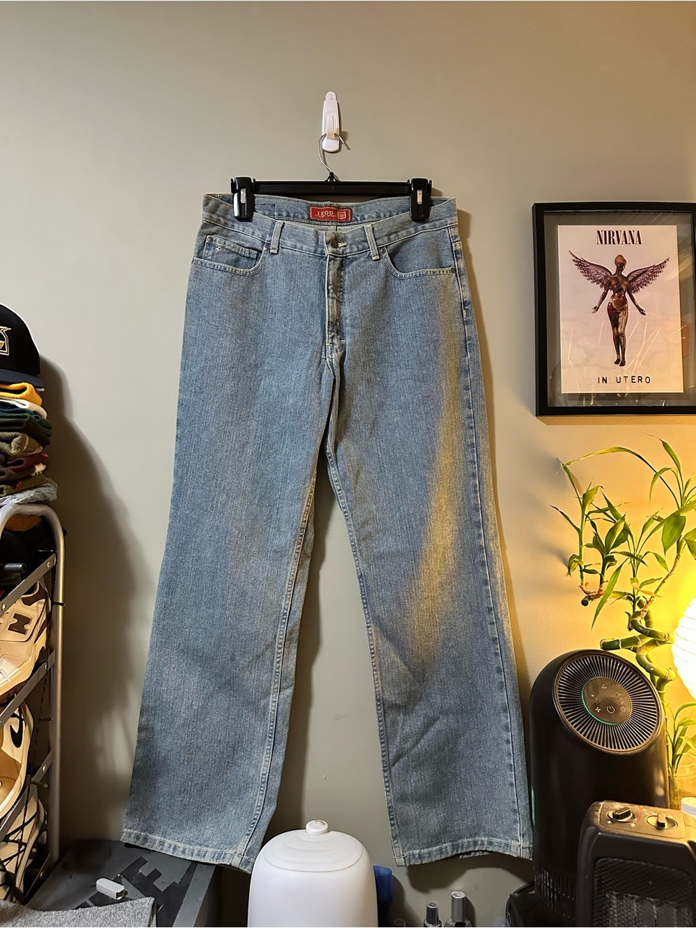 Baggy Izod Luxury Soort Men's Jeans in Light Blue Denim